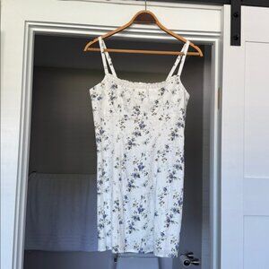 Reformation White and Blue Floral Mini Dress
